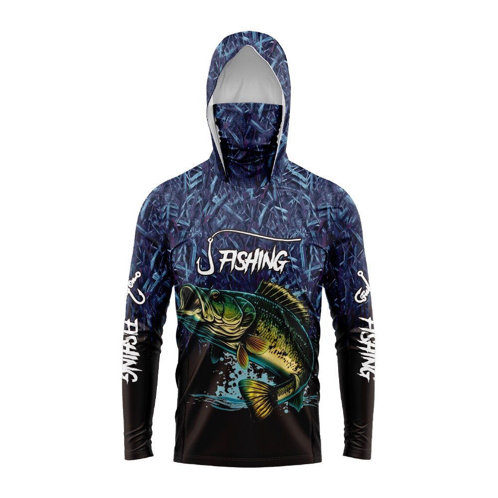 Sports Mask Breathable - Heren Bass Fish Print Visserijhoodie met