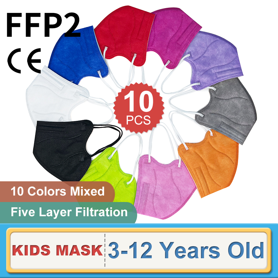 Kn95 Respirator Mask - 10 Stuks Kinderen Ffp2 Gezichtsmasker Kn95