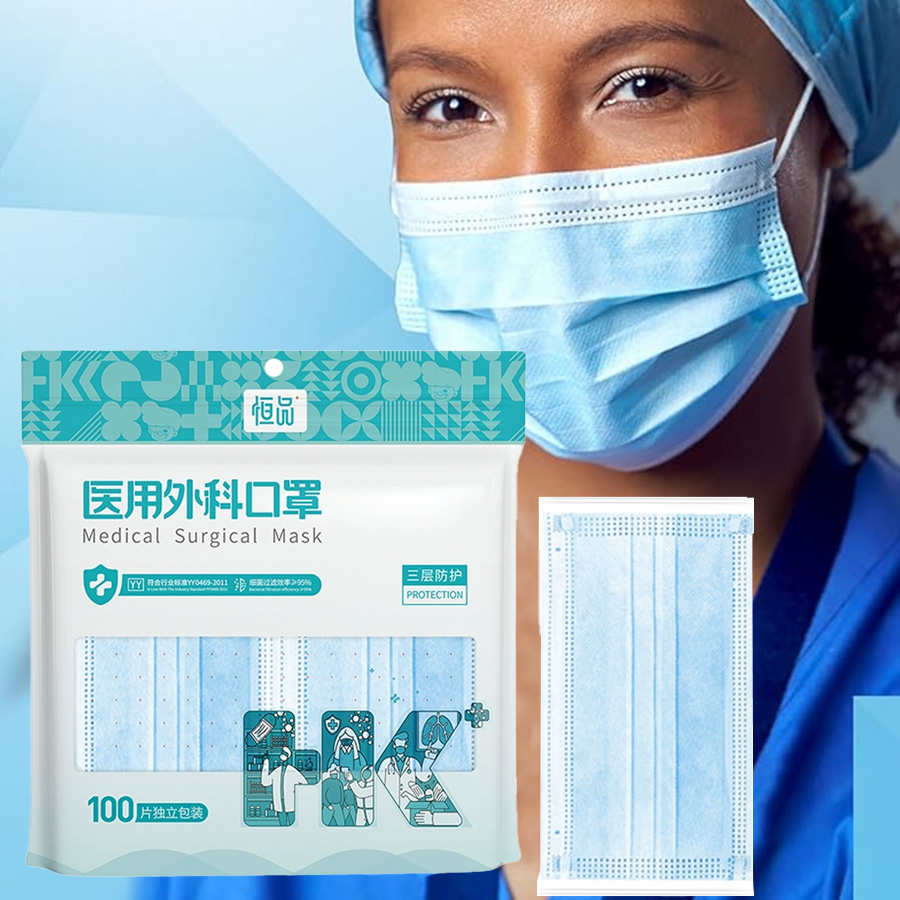 Disposable Mask Blue - 100 Stuks Wegwerp Maskers voor Volwassenen