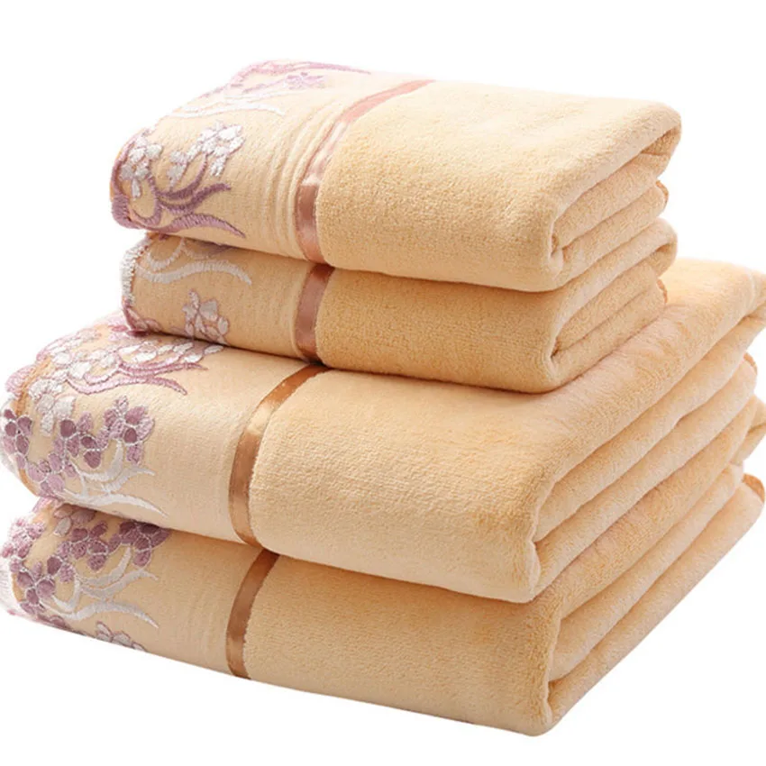 Cloth Face Mask Washable - Badhanddoekenset van microvezel met kantborduursel, kleurrijk