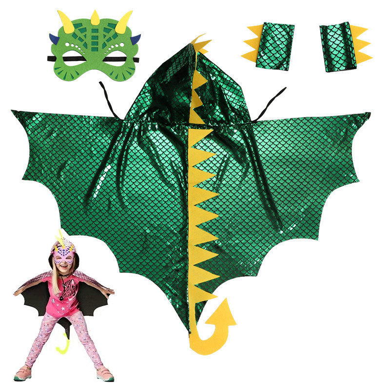 Kind Groene Dinosaurus Mantel  - Kids Face Mask recensie en prijs