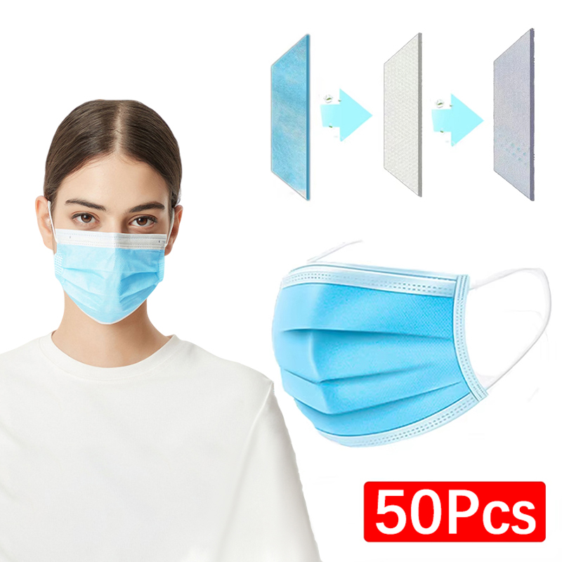 50 stuks 3-laags masker gezich - Disposable Mask Blue recensie en prijs